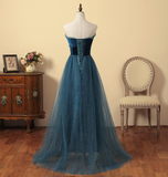 Anneprom Elegant Tulle and Velvet Tea Long Formal Dress, A-line Party Dress Evening Dress APP0406