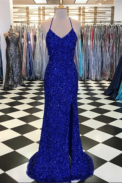 camilla homecoming dresses Camilla Formal Sequin Lace-Up Mermaid Dress main image 1