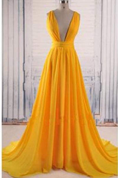 Anneprom Backless Prom Gown,Open Back Chiffon Evening Dress APP0416