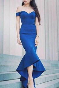 Anneprom Charming Royal Blue Off Shoulder Mermaid Prom Dress,Sexy Formal Evening Dress APP0450