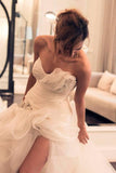 Anneprom Sexy Ruffles Sweetheart Sleeveless Wedding Dress With Beading APW0038