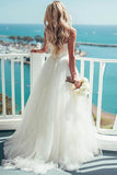 Anneprom Ivory Tulle Destination Sweetheart Spaghetti Strap Wedding Dress APW0066