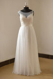 Anneprom Romantic A-Line Scoop Neckline Cap Sleeves Wedding Dresses APW0078