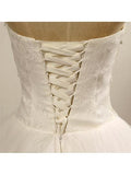 Anneprom Halter Neck Lace-Up Ball Gown Floor-Length Beaded Lace Wedding Dress APW0143