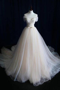 Anneprom Ball Gown Tulle Sweetheart Lace Up Bowknot Wedding Dresses APW0156