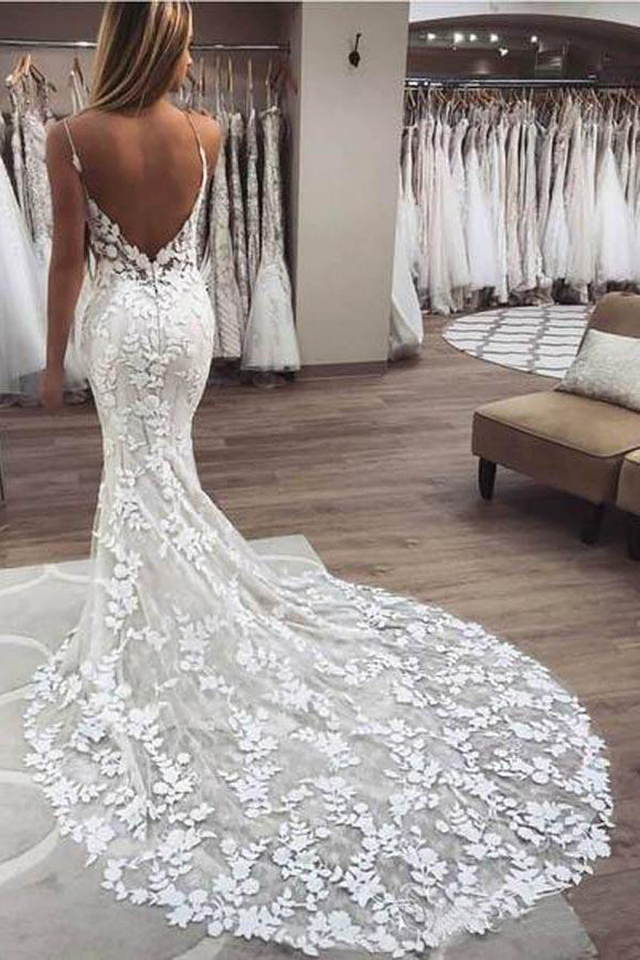 Anneprom Gorgeous V-Neck Sleeveless Tulle Wedding Dresses Bridal Gowns APW0224