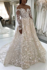 Fishtail lace wedding dress 2021 new bride long sleeve wedding dress APW0243