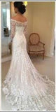 Anneprom Long Sleeves Lace A-line Boat Neckline Ivory Long Bridal Dress Wedding Dresses APW0244