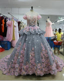 Anneprom Pretty Backless Quinceanera Dress,Ball Gown Long Wedding/Prom Gown APW0255