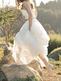 Anneprom Ivory wedding dress, A-line Sweetheart Floor-length Tulle Wedding Dresses Long APW0263