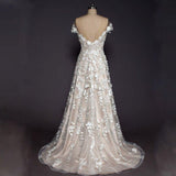 Anneprom Chic Wedding Dress Applique A-line Off-the-shoulder Cheap White Wedding Dresses APW0267