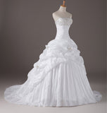 Anneprom Strapless Ruched Ball Gown Wedding Dress APW0277