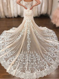 Anneprom Chic Trumpet/Mermaid Sweetehart Sleeveless Lace Wedding Dresses Sweep/Brush Train Wedding Dress APW0285