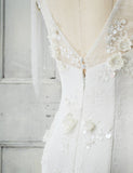 Anneprom Mermaid Long Tiered Beading Ivory Wedding Dress APW0309