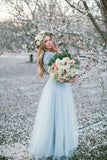 Anneprom Deep V neck Boho Wedding Dress With Long Sleeve Rustic Wedding Dresses APW0352