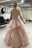 Anneprom Pink Sleeveless A Line Tulle Lace Sweet 16 Dress Prom Dress APP0515
