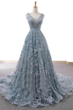 Anneprom Chic African Lace Prom Dress A Line 3D Floral Prom Gown APP0534