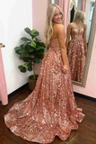 Anneprom A Line Sweetheart Long Prom Dresses with Sequins, Long Party Dresses APP0537