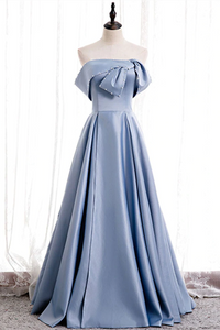 Anneprom Chic A line Off the shoulder Beaded Floor Length Prom Dress Satin Evening Dress APP0547