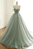 Anneprom Ball Gown Spaghetti Straps Long Prom Dress Quinceanera Formal Evening Dress APP0577