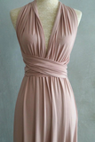 Anneprom Simple Elegant Open Back Pink Prom Dresses Bridesmaid Dresses APP0645