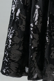Anneprom A Line Black Lace Ruffles Spaghetti Straps V Neck Short Mini Homecoming Dresses APH0155