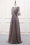 Anneprom A line Chiffon Half Sleeves Cheap Mother of the Bride Dresses With Sequins APP0666