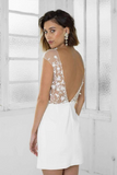 Anneprom Perfect White Short Bridal Party Dress Lace Homecoming Dress APH0176