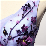 Anneprom Short Lavender Homecoming Dresses Flower Applique Knee Length Prom Dress APH0180