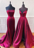 Anneprom A-line Spaghetti Straps Tulle Long Lace red Prom Dresses APP0439