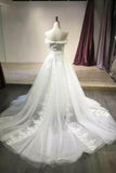 Anneprom Sexy Off Shoulder White Tulle Wedding Dresses With Applique APW0195