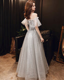 Anneprom Gray sequins short prom dress evening dress APP0277